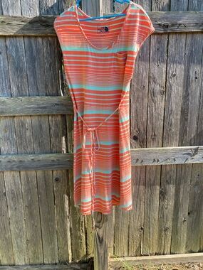 The North Face Coral & Mint Striped Scoop Neck Tee Dress